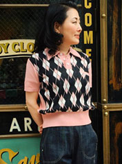 Argyle Pullover Summer Knit（Ladies Free） 【SVY-KN041】 / Savoy Clothing