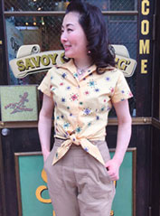 Atomic Starburst Hemknot Blouse 【SVY-LSH108】 / Savoy Clothing